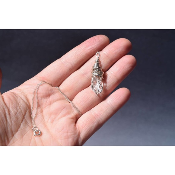Sterling Silver Raw Diamond Necklace, Uncut Marquise Necklace Jewelry fo… - Picture 1 of 10